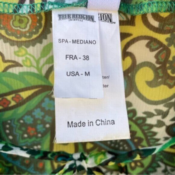 True Religion Women's Beachwear Multi Color Cover-Up Tunic w/Beaded Detail Sz M - Picture 4 of 9